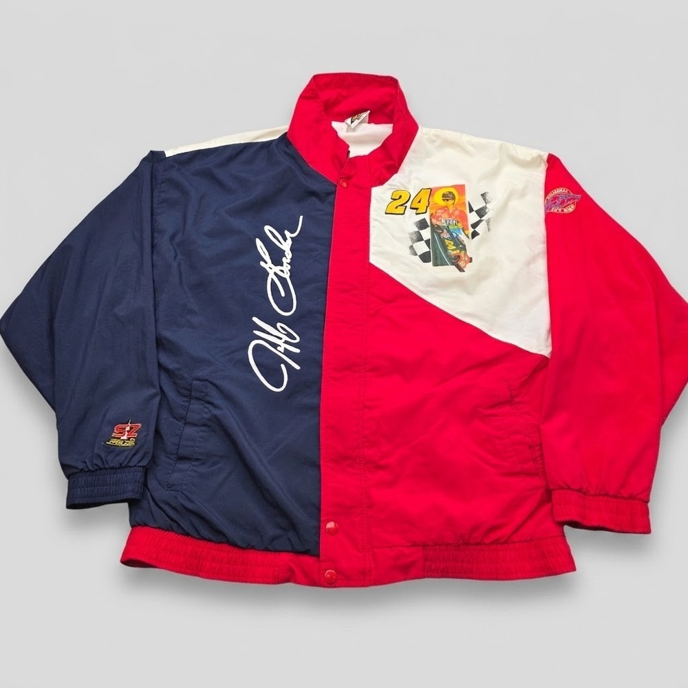 Speed Zone Mens Large Jeff Gordon 24 NASCAR DuPont Vintage Jacket Sam Bass